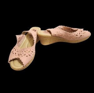 Elegant Pink Wedge Sandals